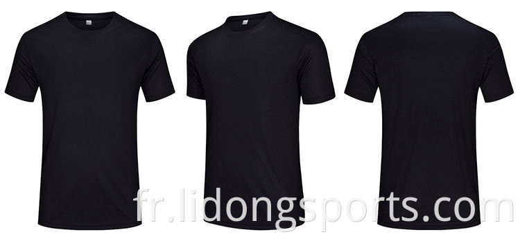 Outlet d'usine T-shirt Sport sèche rapide Hommes Polyester T-shirts Mens Long T-shirt